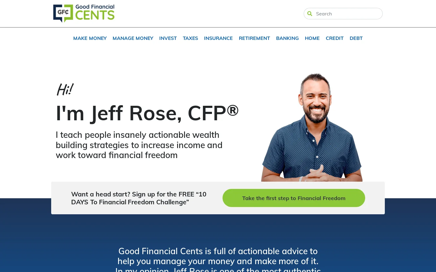 Good Financial Cents® Homepage screenshot