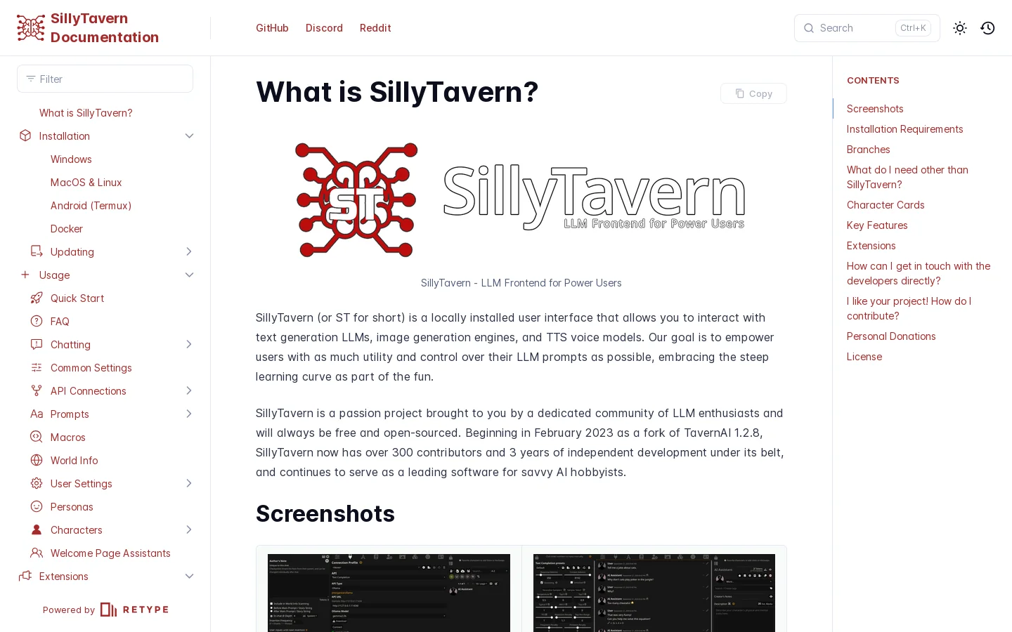 docs.ST.app Homepage screenshot