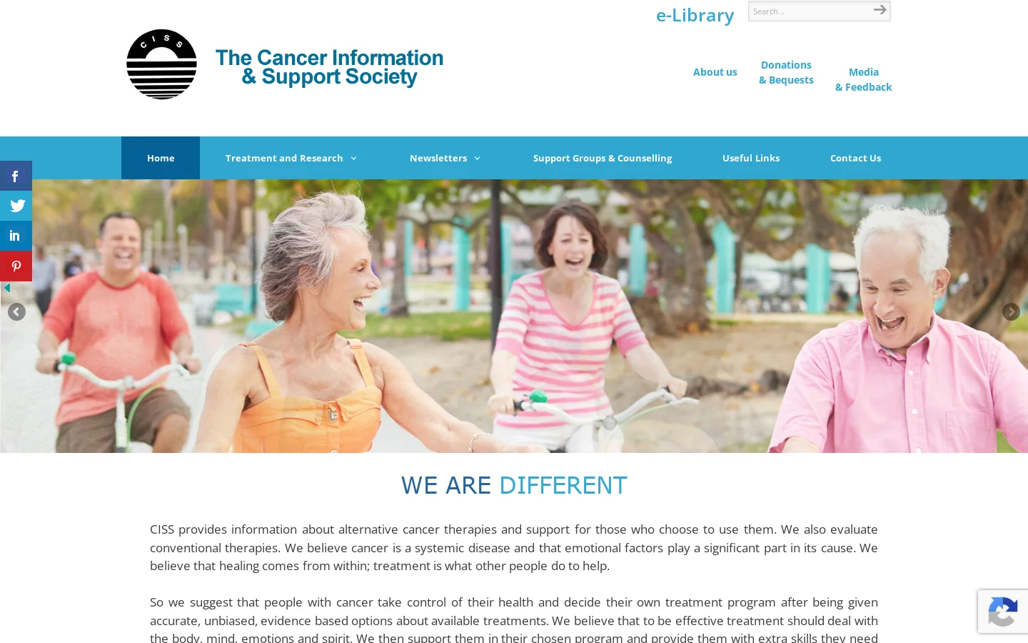 Cancer Information & Support Society – Research Advocacy & Freedom of Choice Homepage screenshot