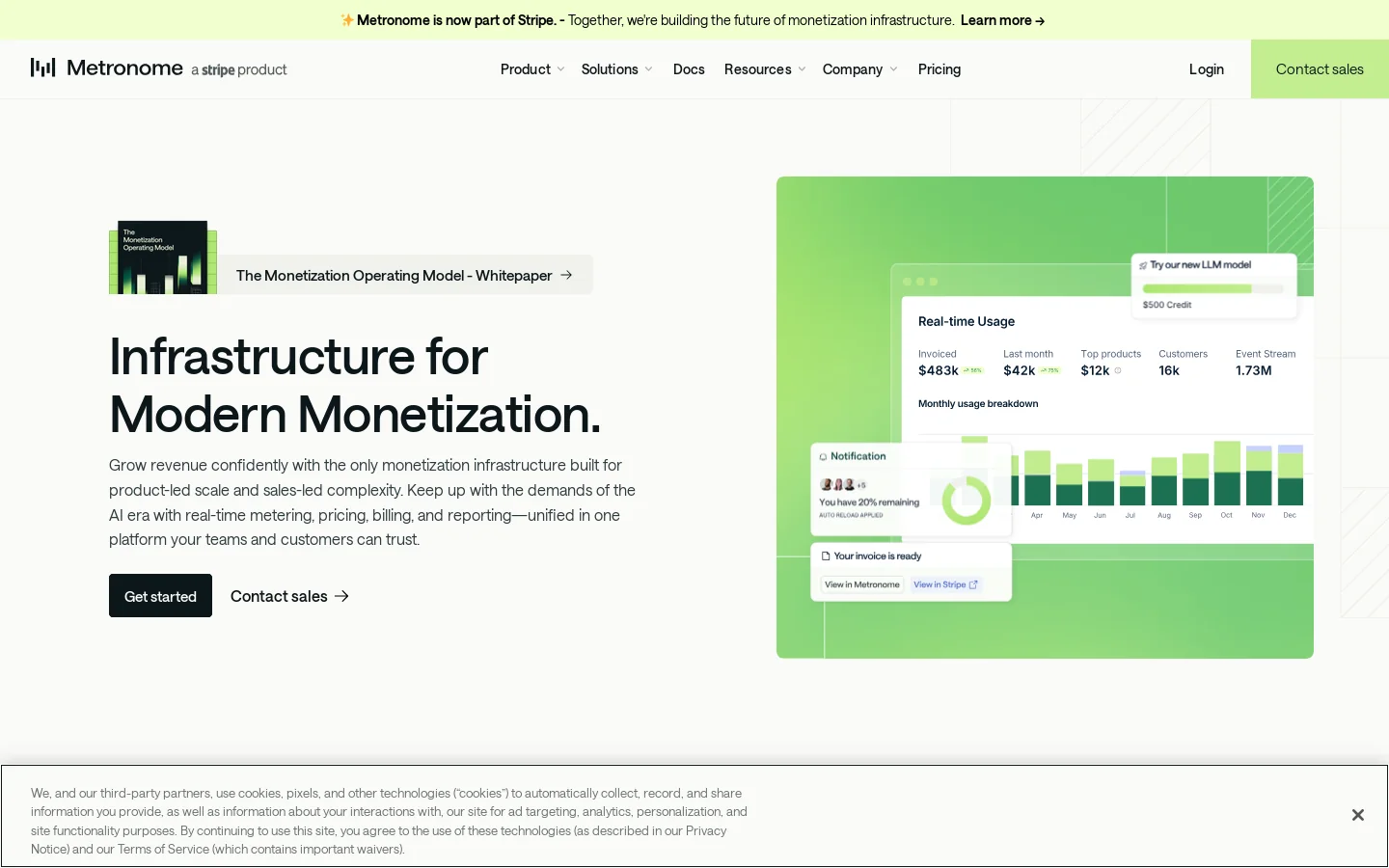 Metronome Homepage screenshot