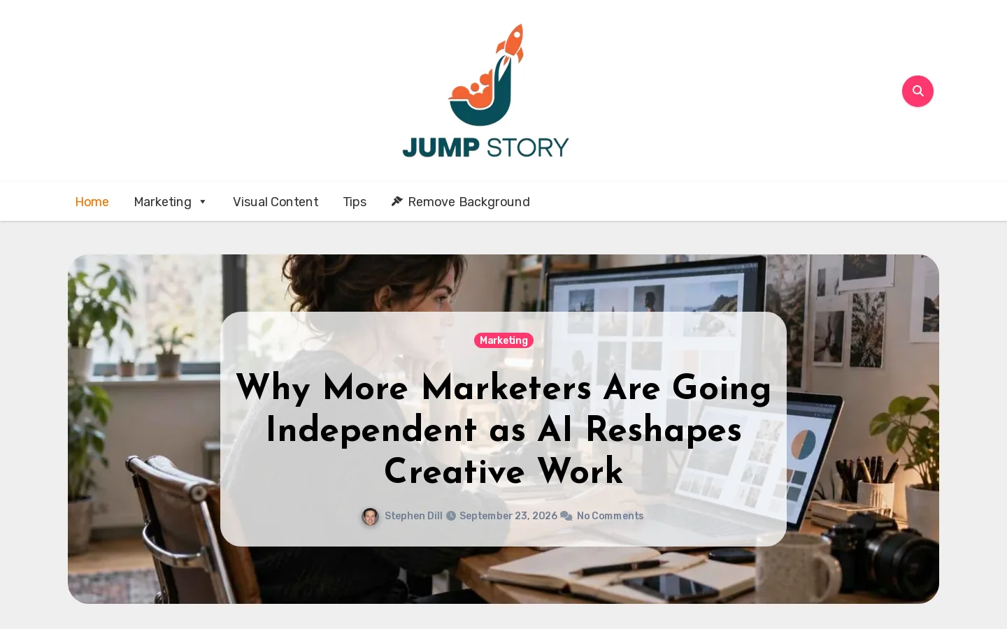 Jump Story Homepage screenshot