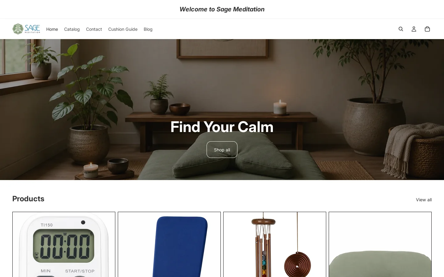Sage Meditation Homepage screenshot