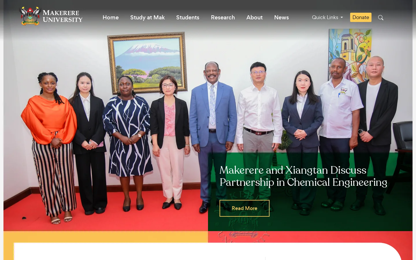 Makerere University Homepage screenshot