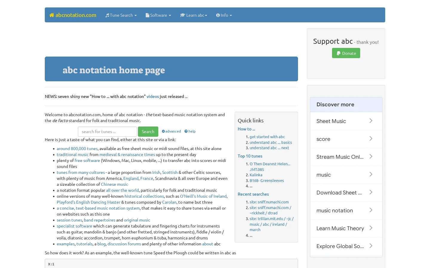 abc | home Homepage screenshot