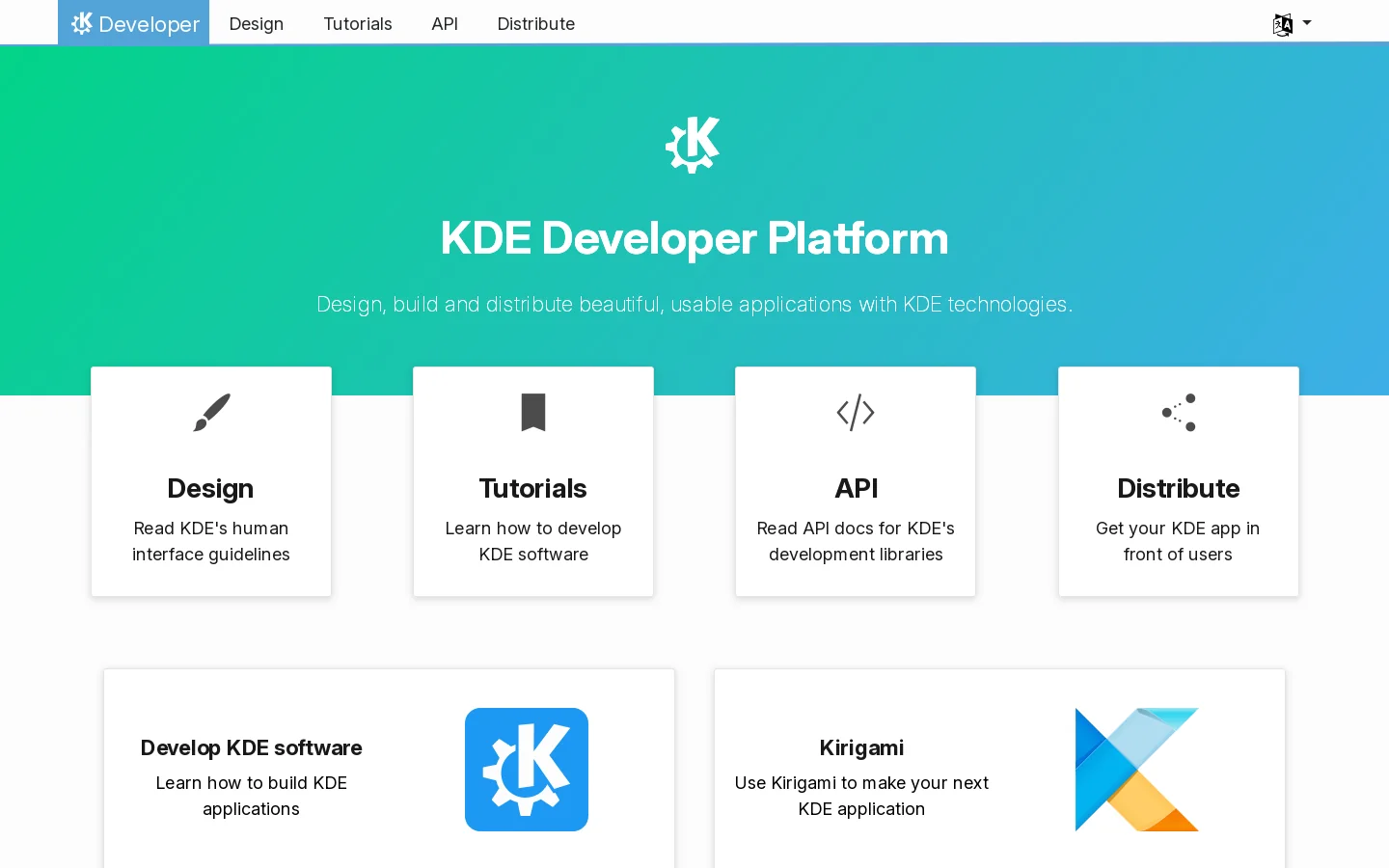 Developer Homepage screenshot