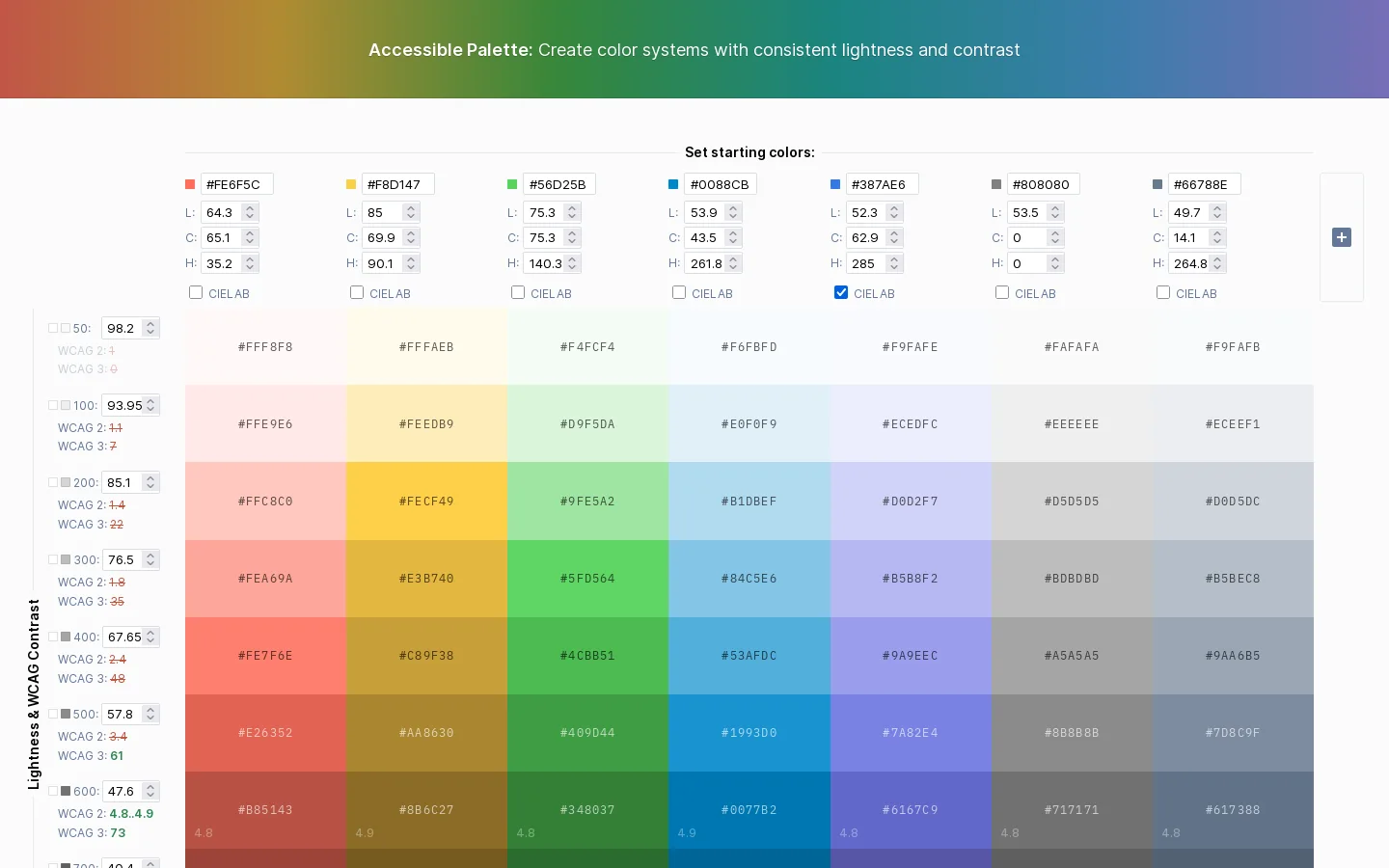 Accessible Palette Homepage screenshot