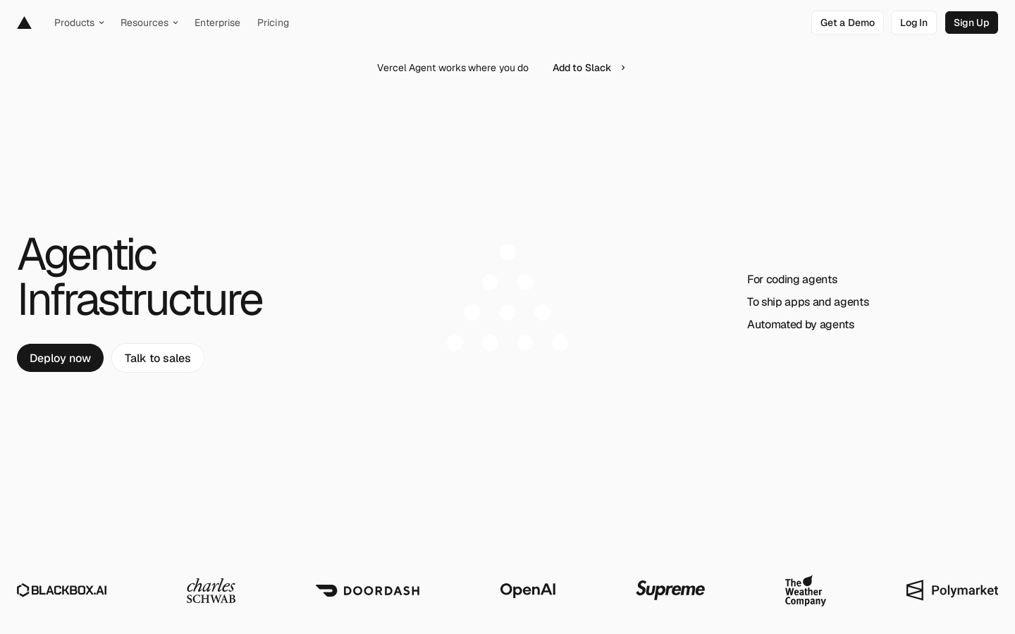 Vercel Homepage screenshot