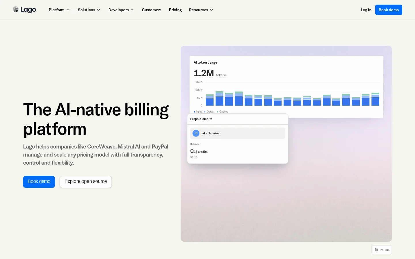 Lago | Open-Source Billing Infrastructure Homepage screenshot
