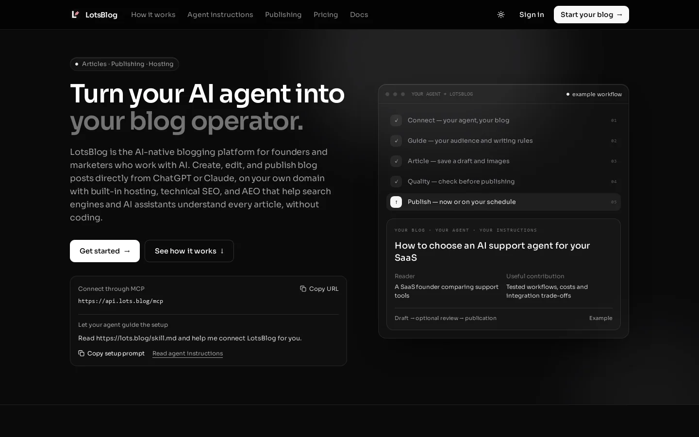 LotsBlog Homepage screenshot