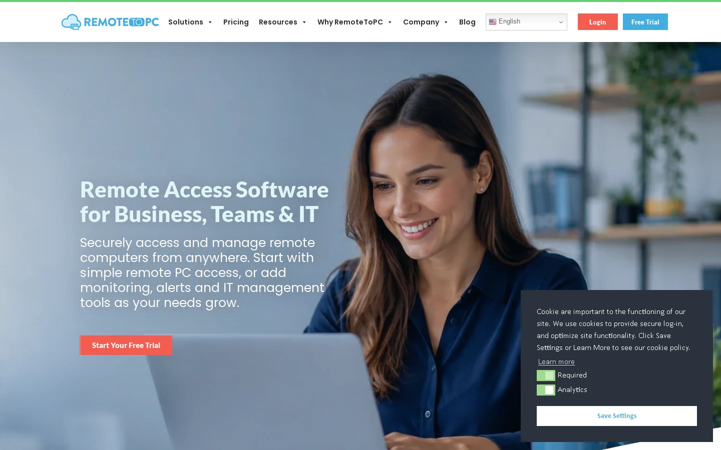 RemoteToPC Homepage screenshot