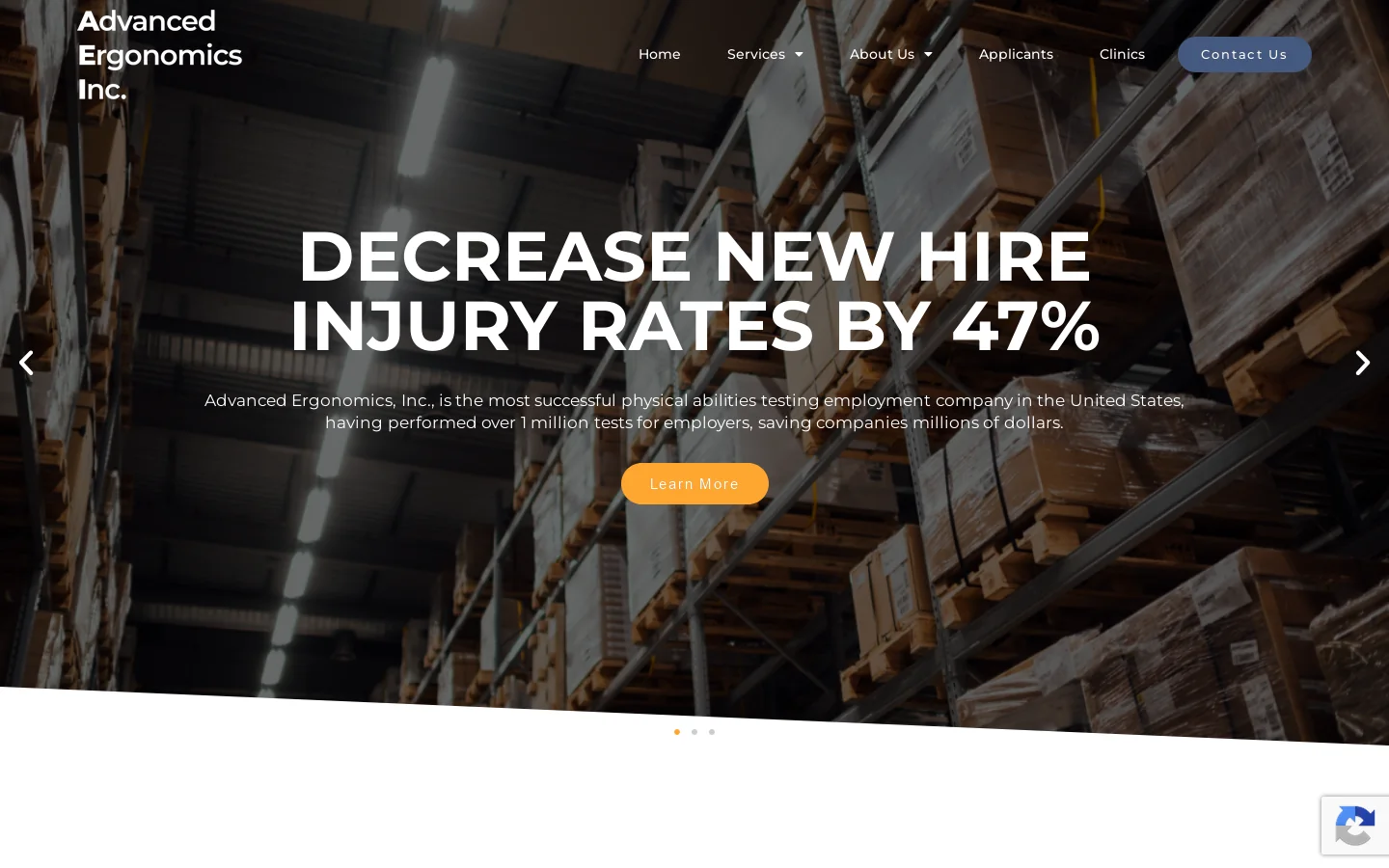 Advanced Ergonomics Homepage screenshot