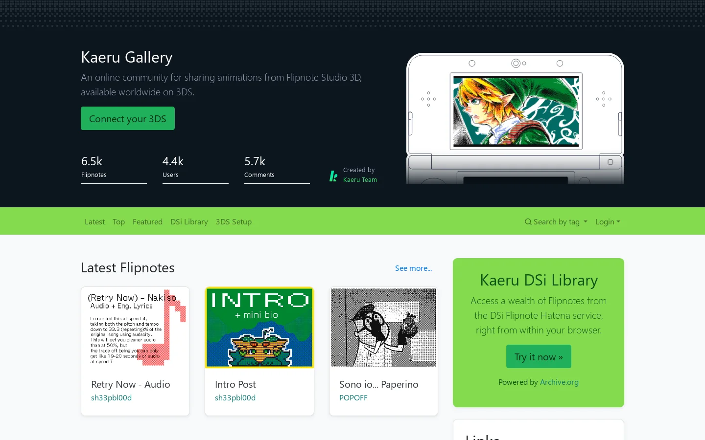 Kaeru Gallery Homepage screenshot