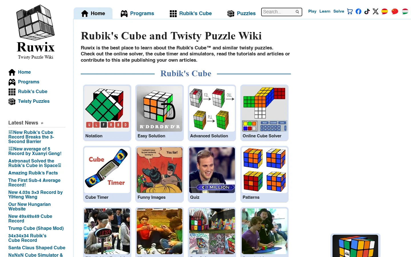 Ruwix Homepage screenshot