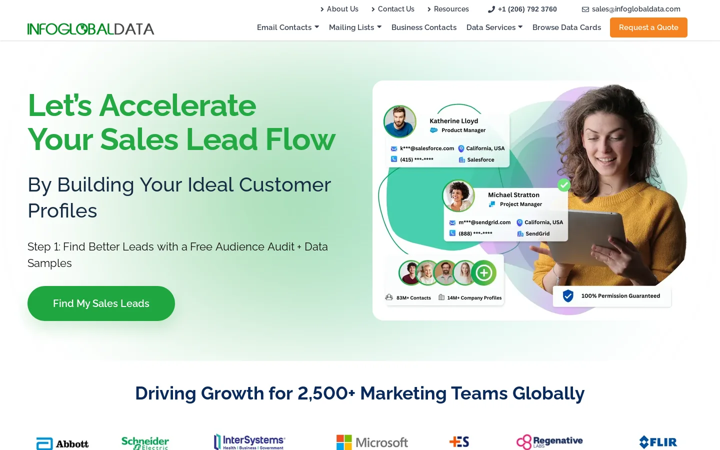 InfoGlobalData Homepage screenshot