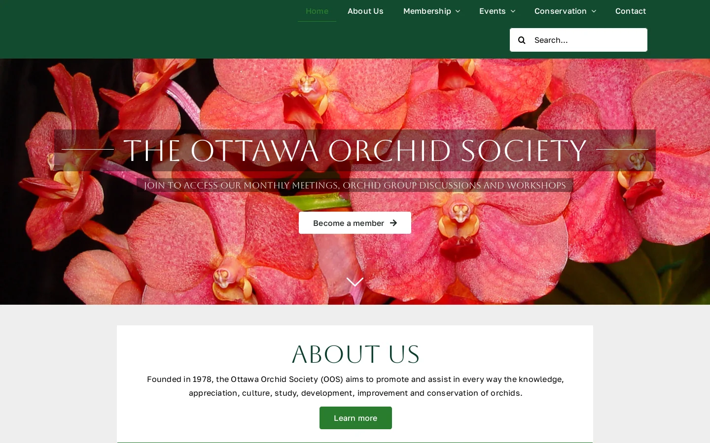 Ottawa Orchid Society Homepage screenshot