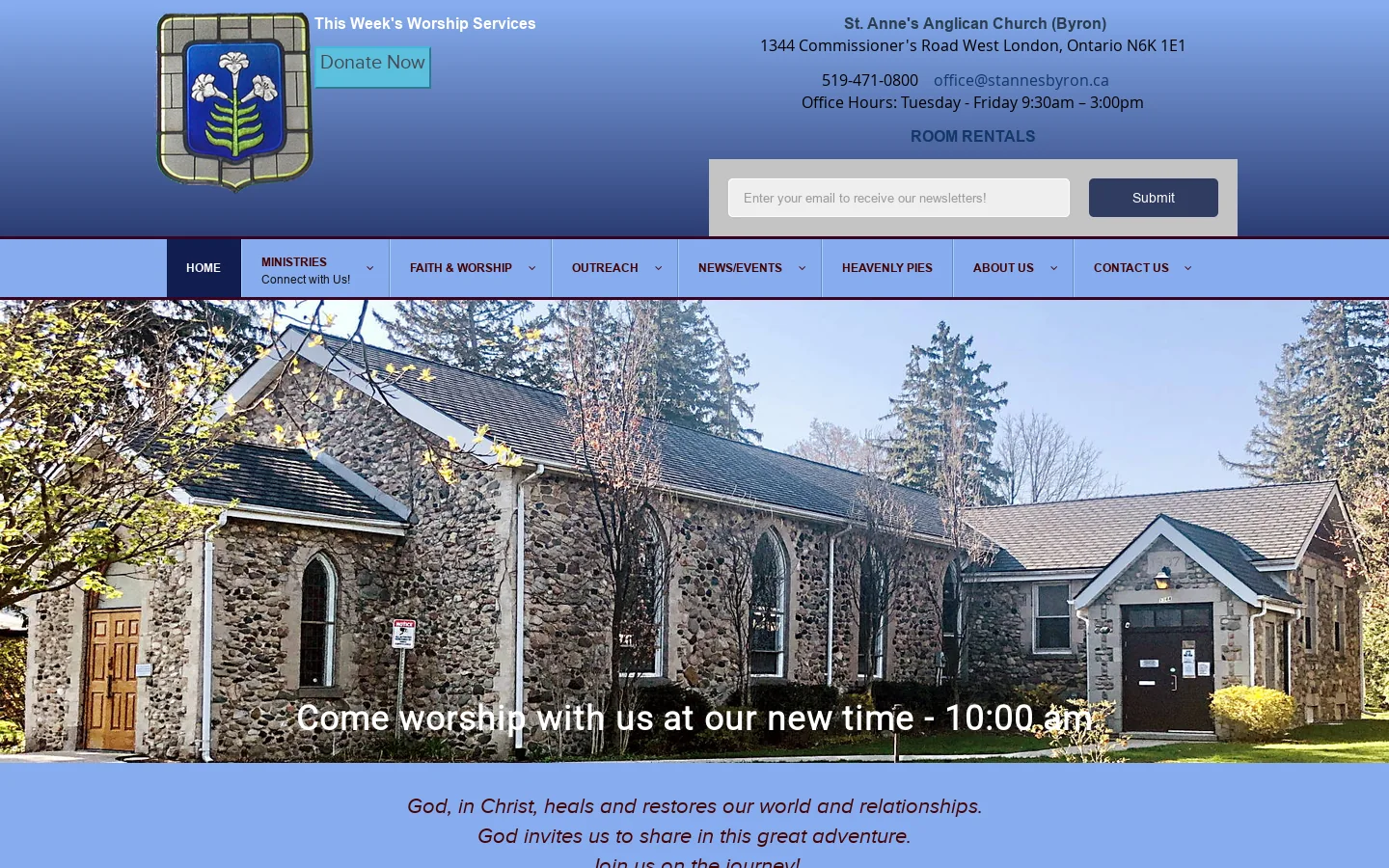 St. Anne's Byron Anglican Church Homepage screenshot