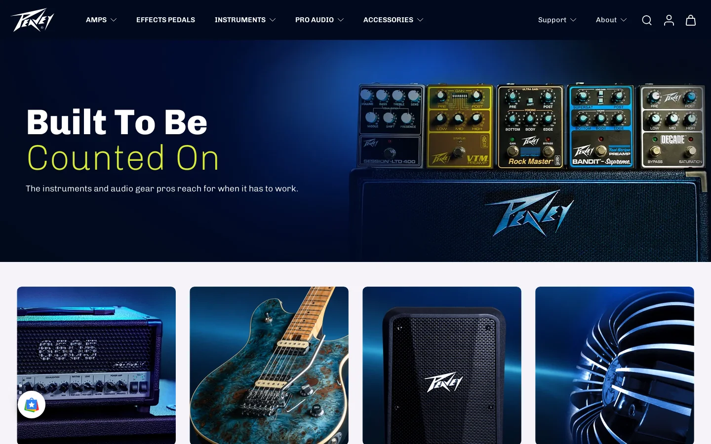 Peavey Official Store Homepage screenshot