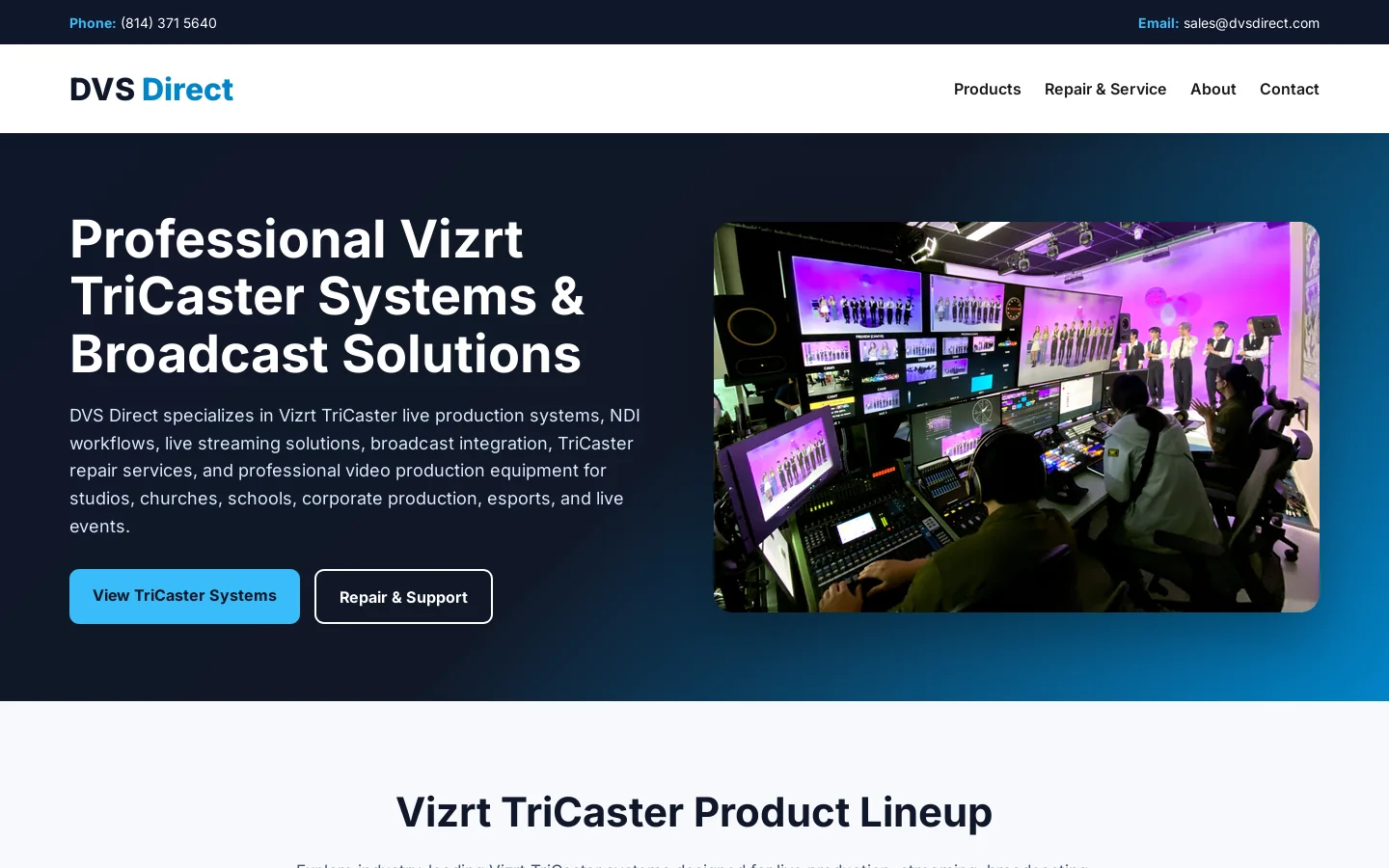 DVS Direct Homepage screenshot