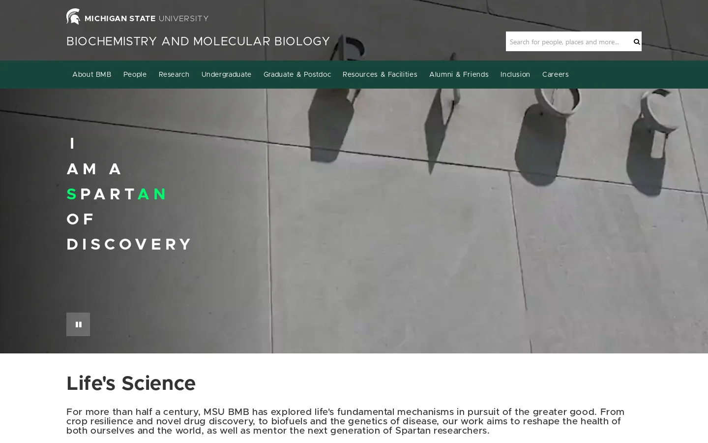 Home - Department of Biochemistry and Molecular Biology Homepage screenshot