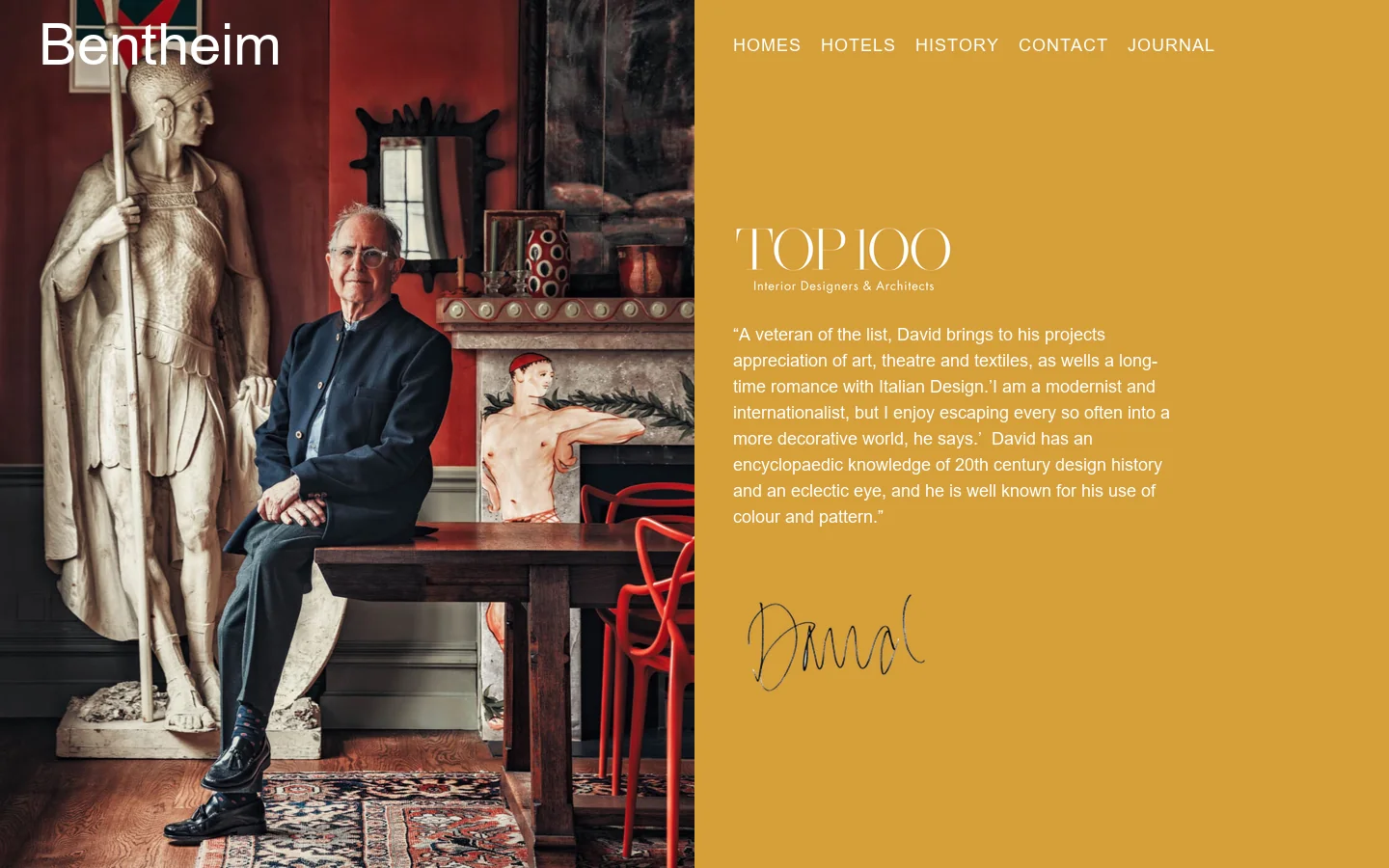 Bentheim • Award-winning London Interior Designers Homepage screenshot