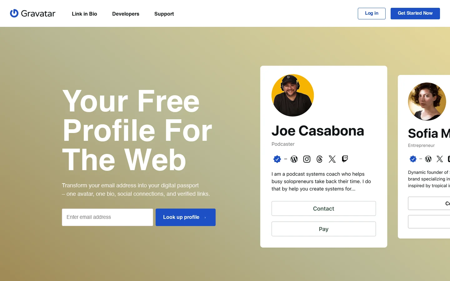 Gravatar Homepage screenshot