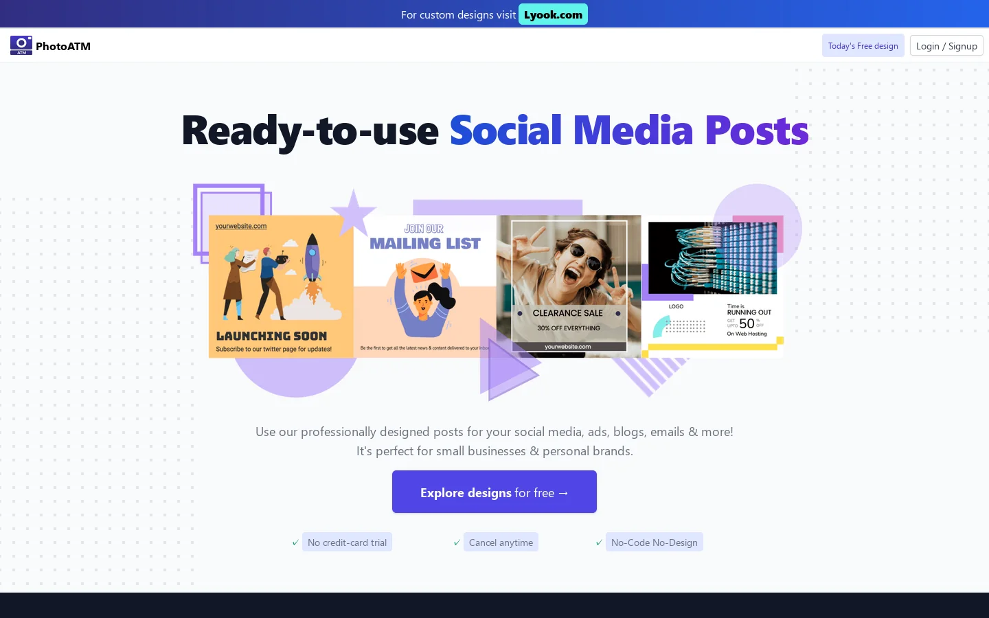 PhotoATM Homepage screenshot