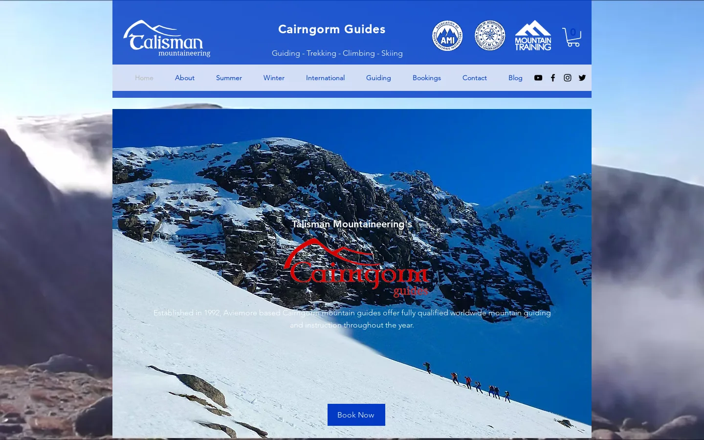 Talisman Mountaineering | Cairngorm Guides | Aviemore | Scotland Homepage screenshot