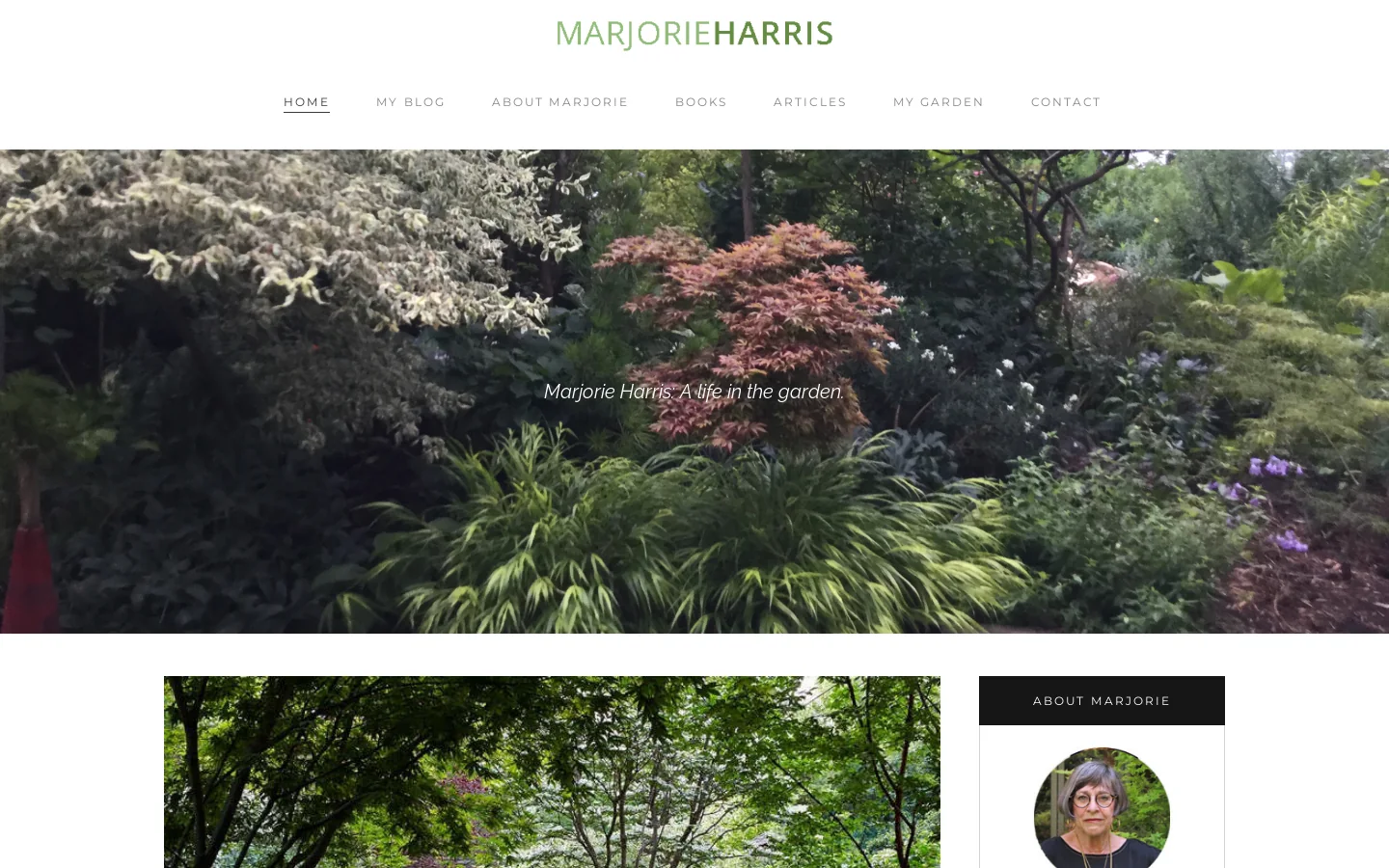 Marjorie Harris Homepage screenshot