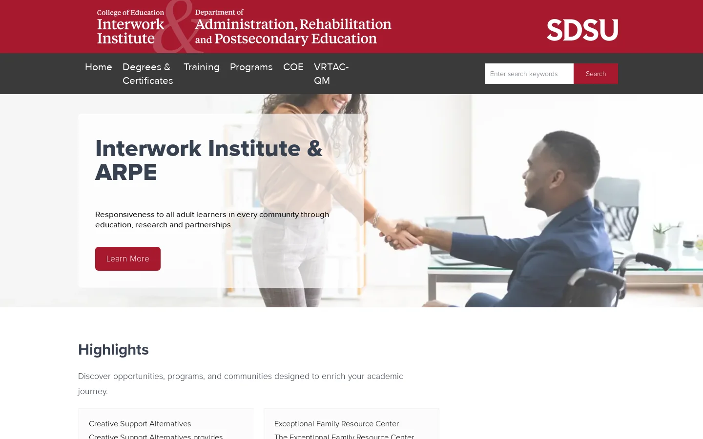 Interwork Homepage screenshot