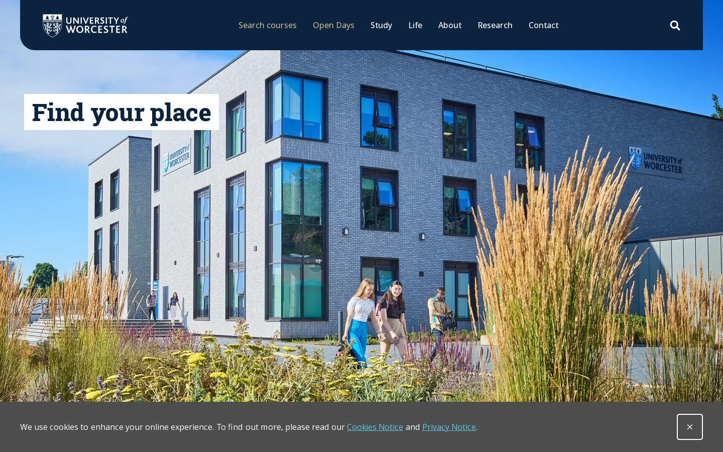 University of Worcester | Top for Jobs | University of Worcester Homepage screenshot