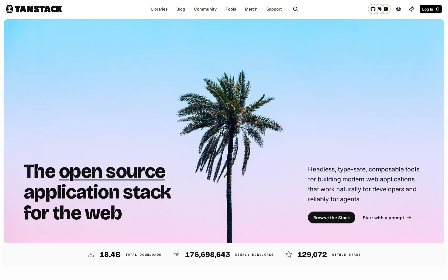 TanStack Homepage screenshot