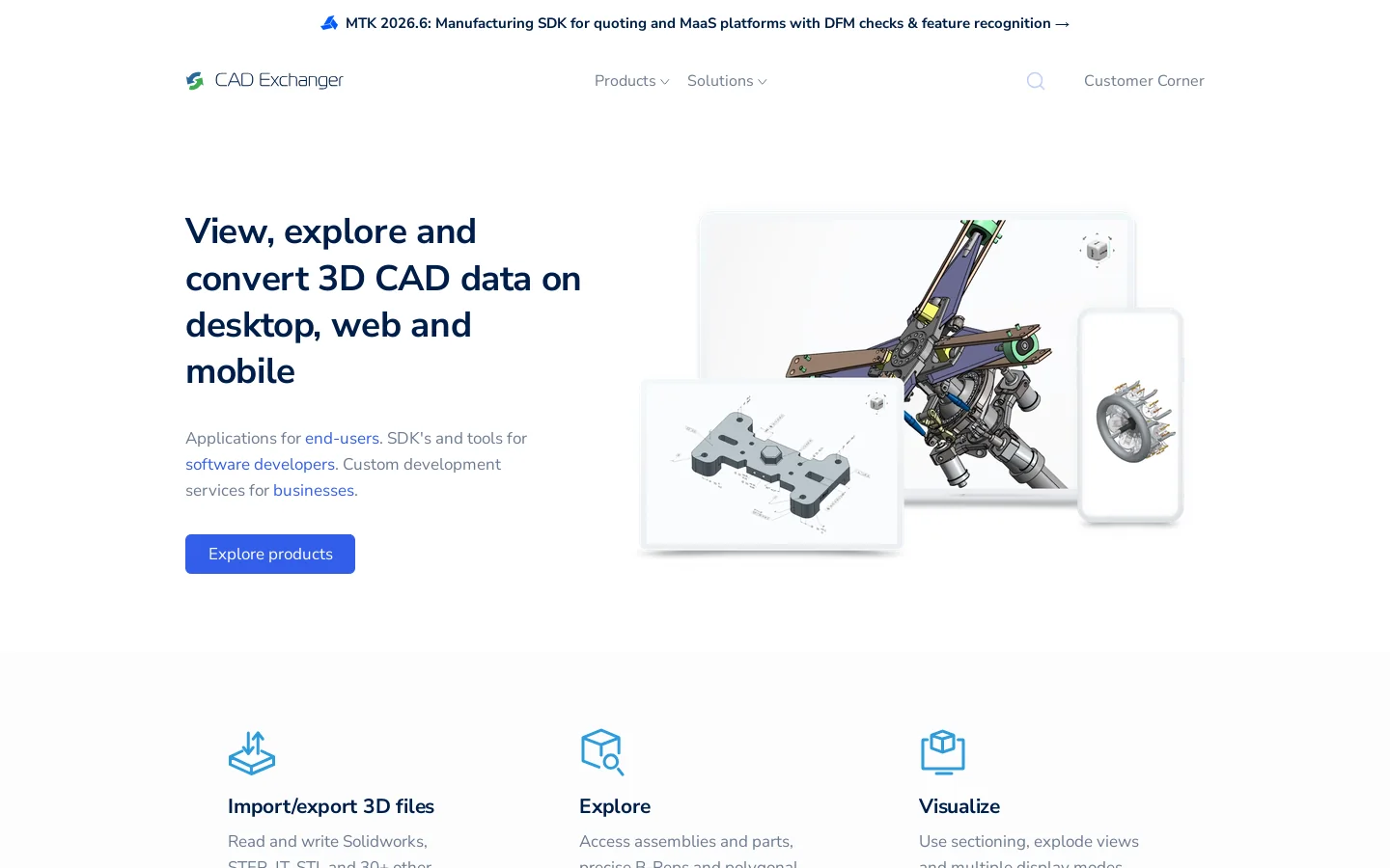 CAD Exchanger Homepage screenshot
