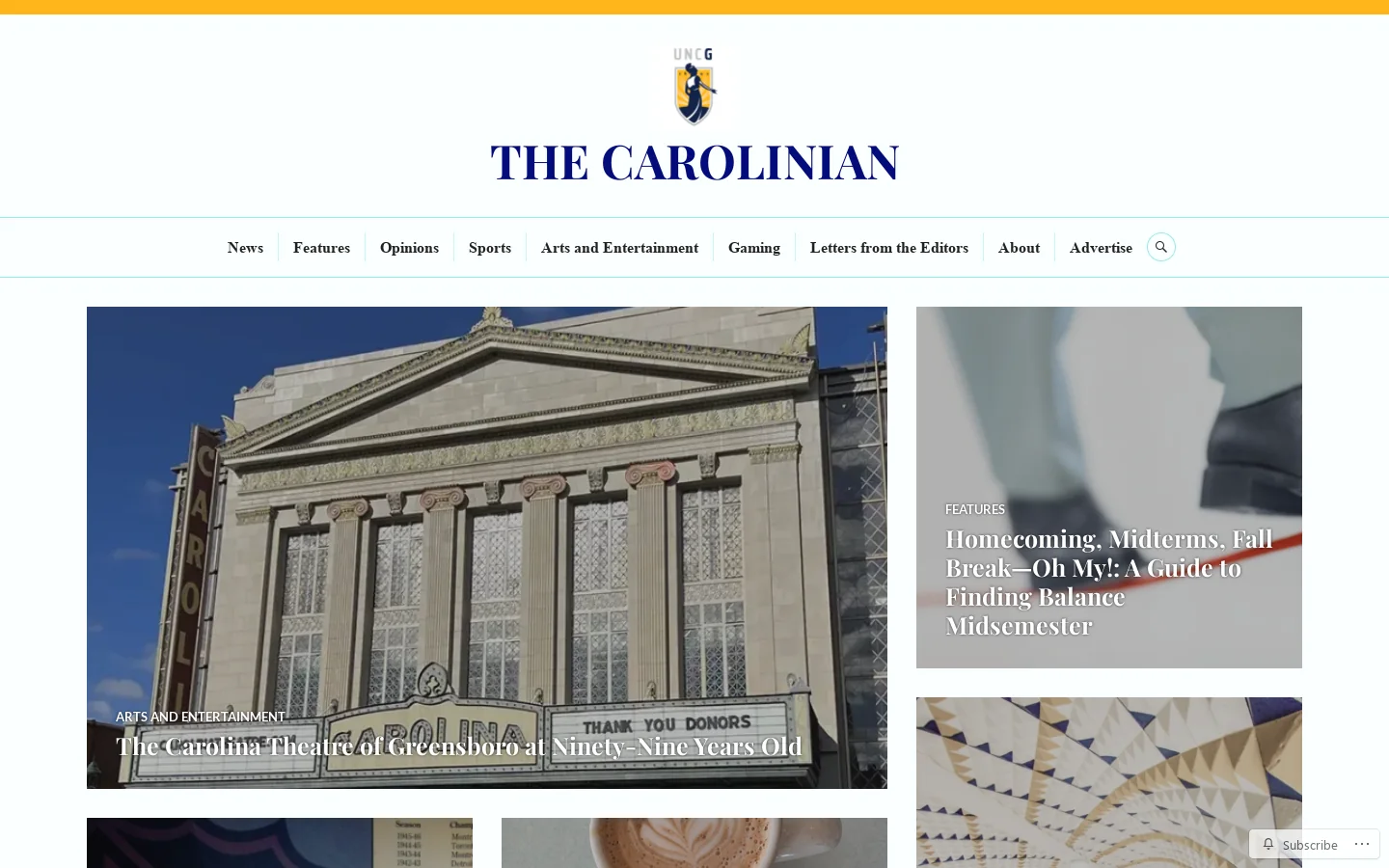 THE CAROLINIAN – UNCG's Official Student News Source Homepage screenshot