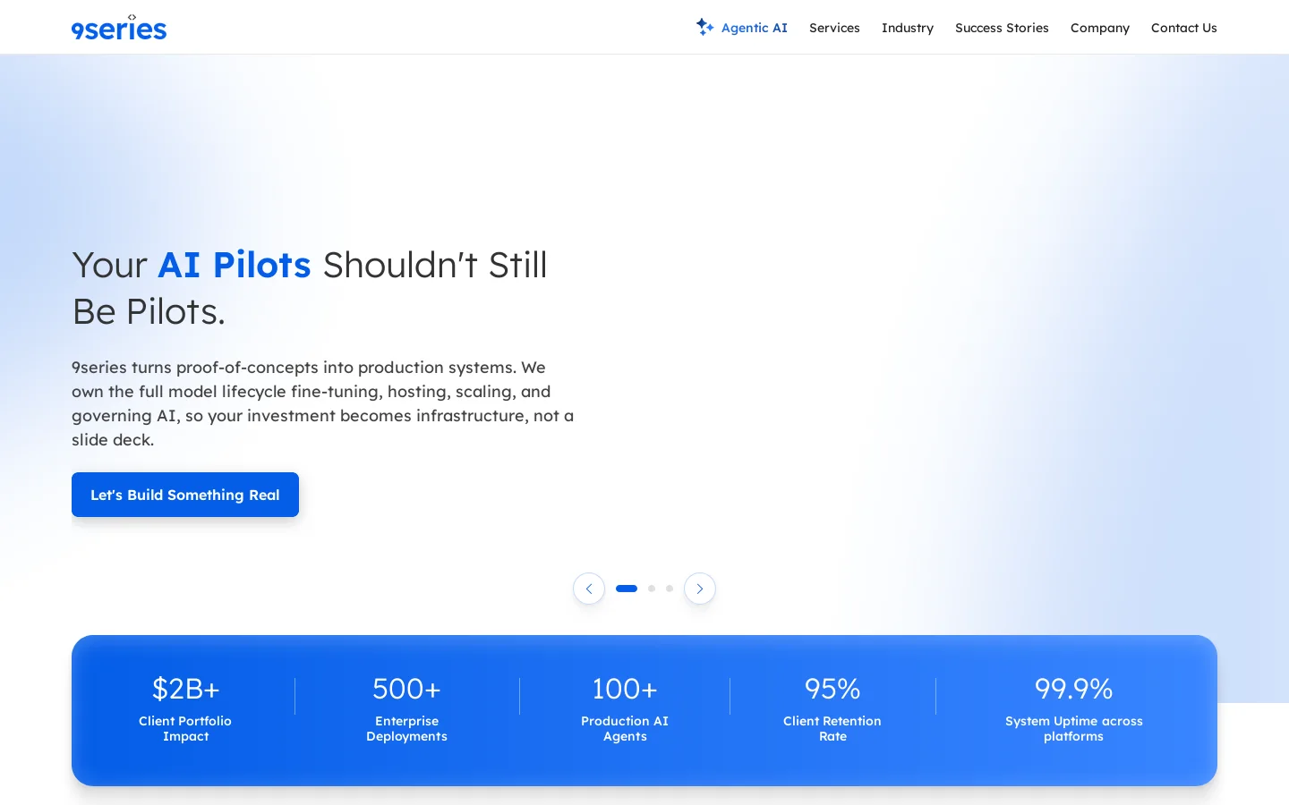 AI Product Engineering Company for SaaS & Cloud Homepage screenshot