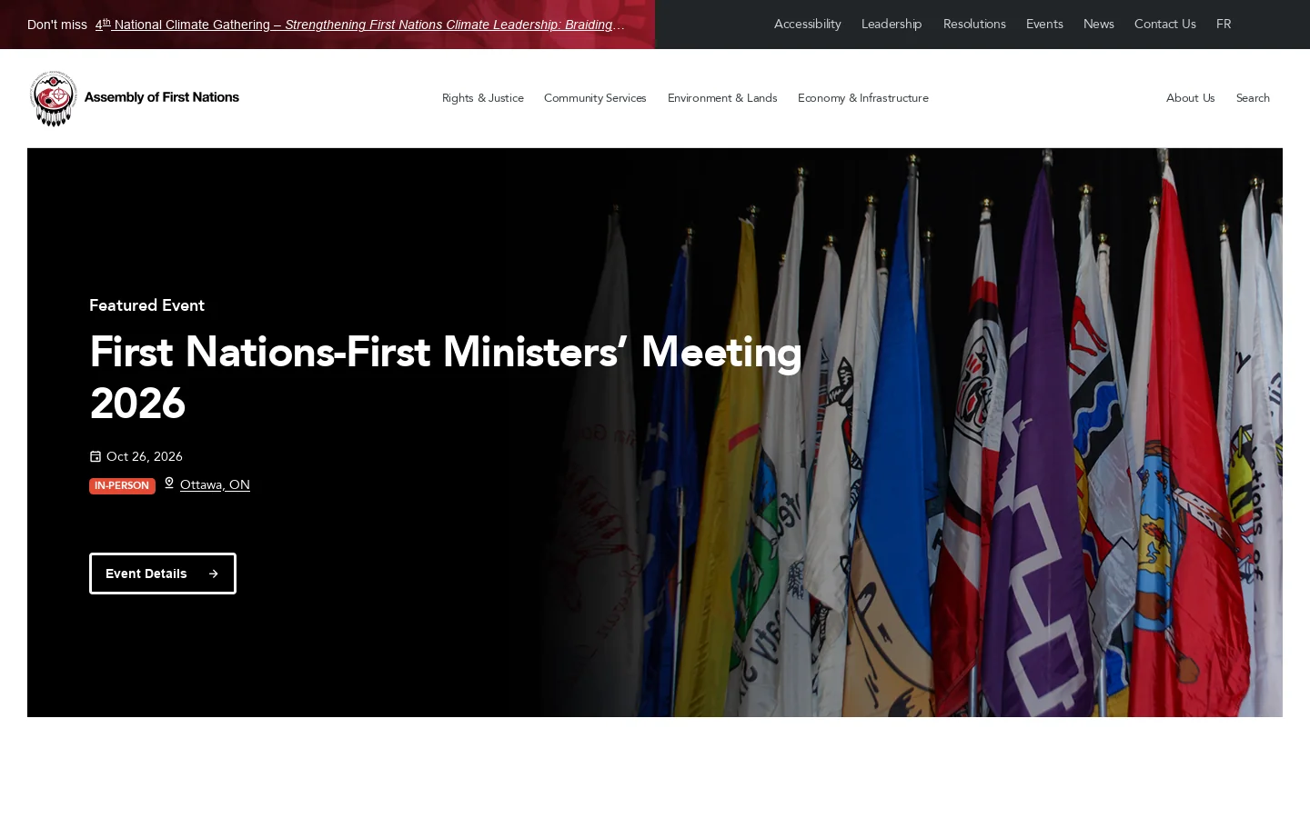 Assembly of First Nations: Advocating for First Nations in Canada Homepage screenshot