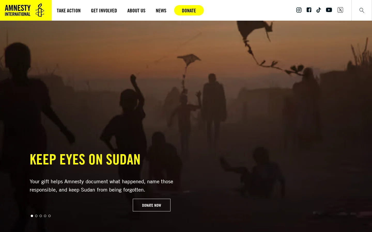 Amnesty International Aotearoa NZ Homepage screenshot