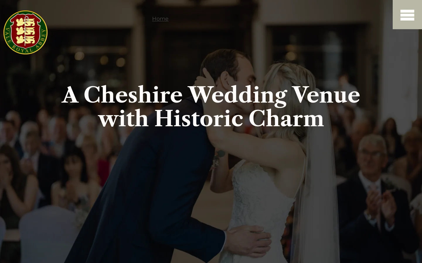 VRA Weddings Homepage screenshot