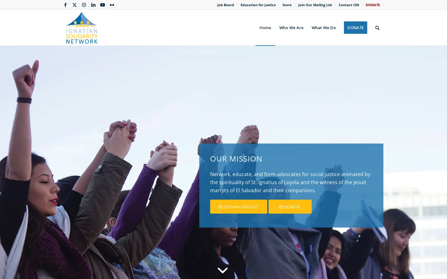 Ignatian Solidarity Network Homepage screenshot