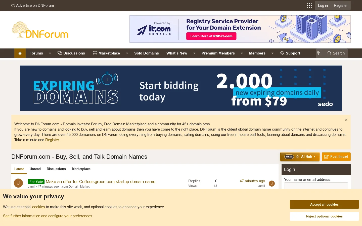 DNForum.com Homepage screenshot