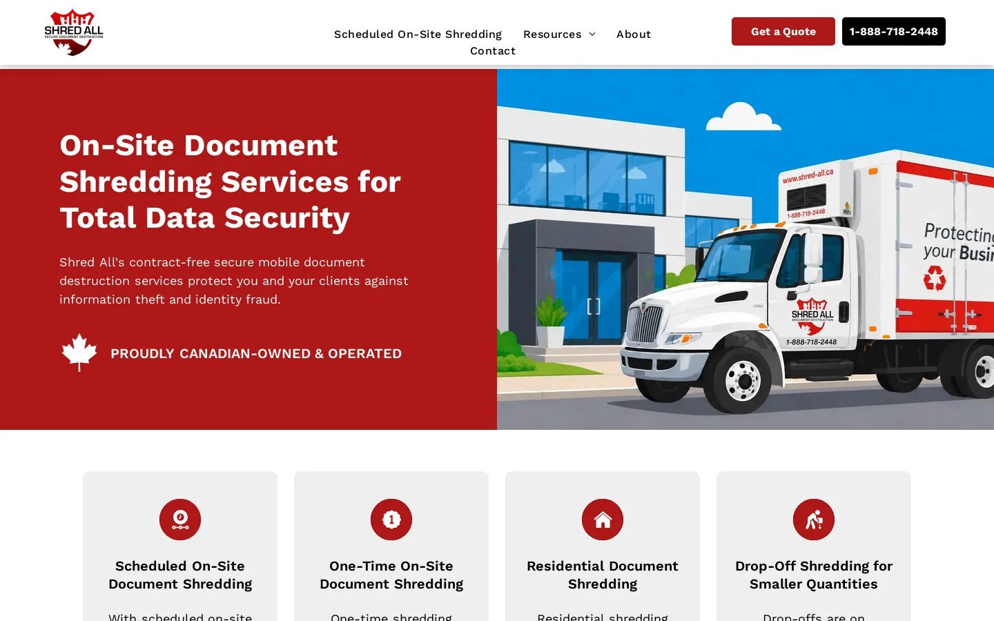 Shred All Homepage screenshot