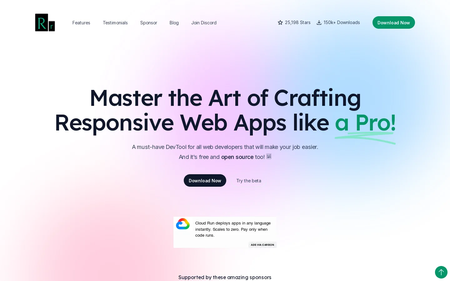 Responsively App Homepage screenshot