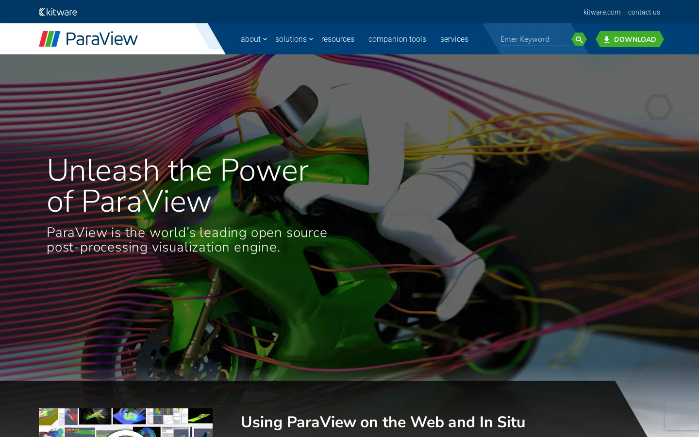 ParaView Homepage screenshot