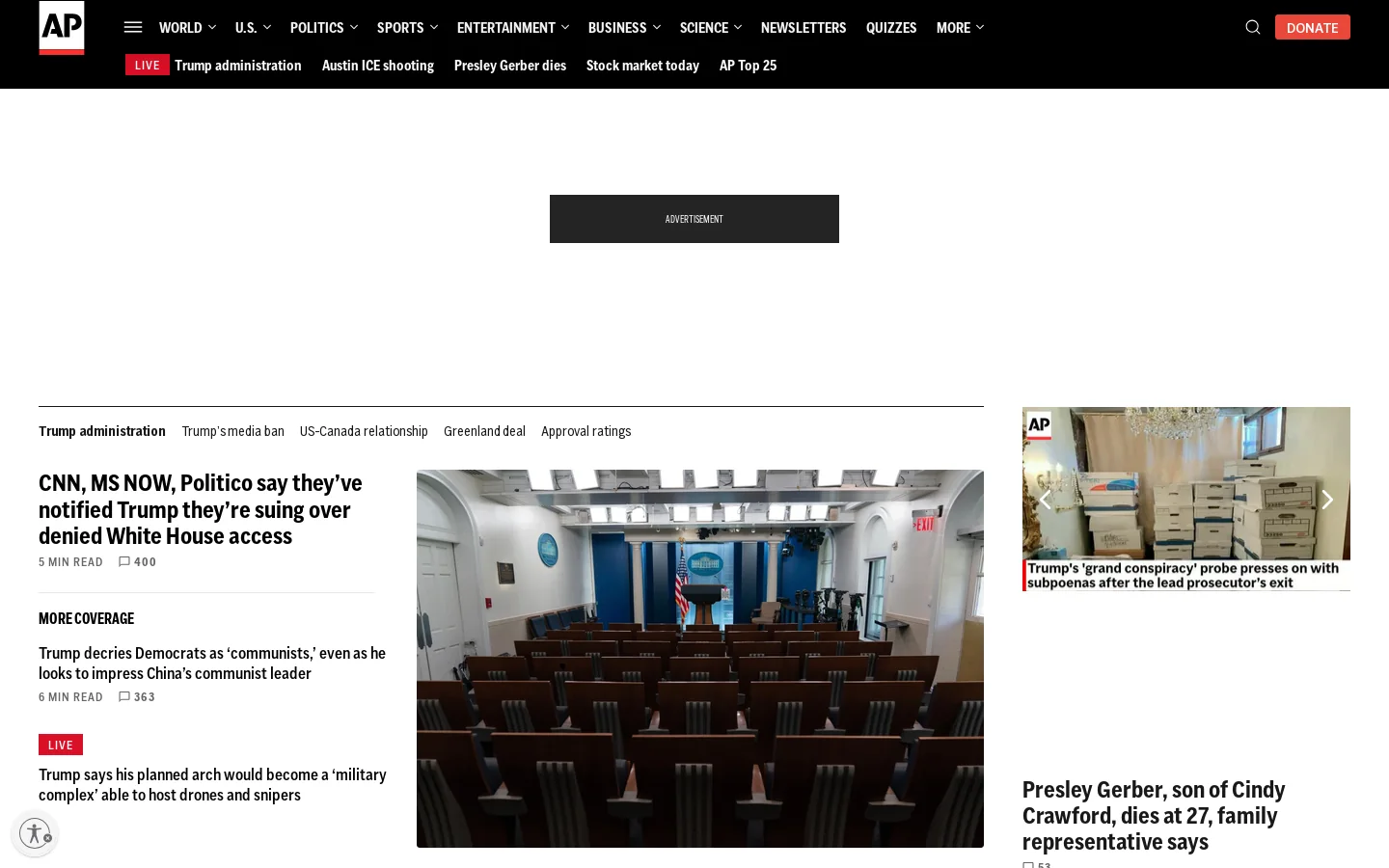 AP News Homepage screenshot