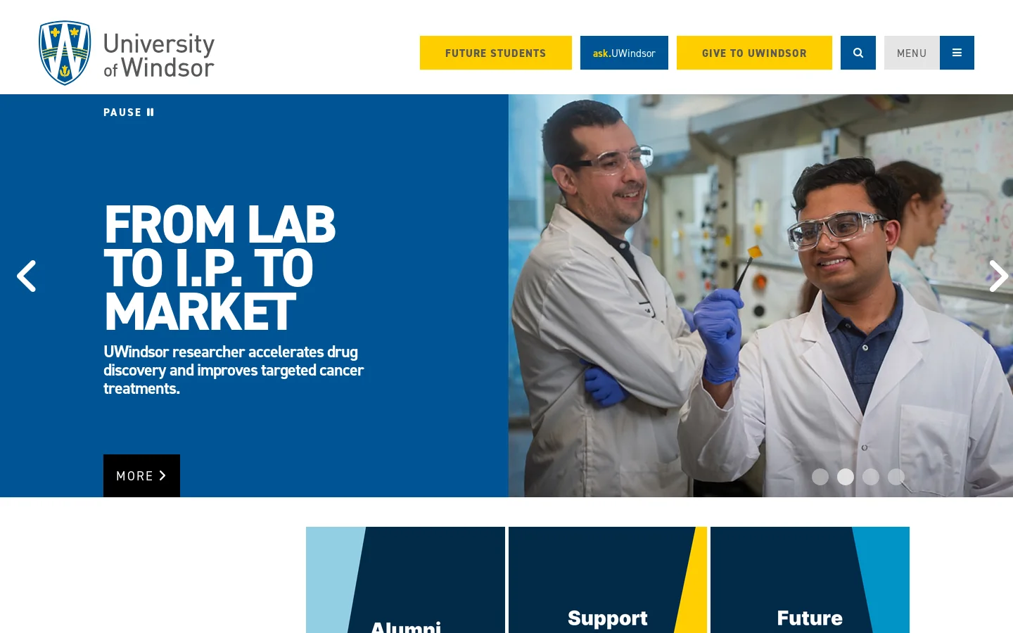 University of Windsor Homepage screenshot