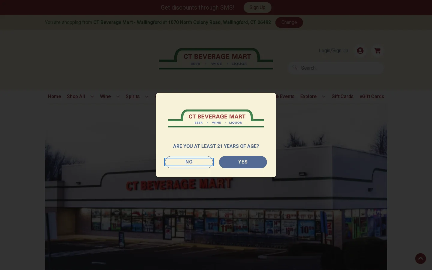 CT Beverage Mart Homepage screenshot