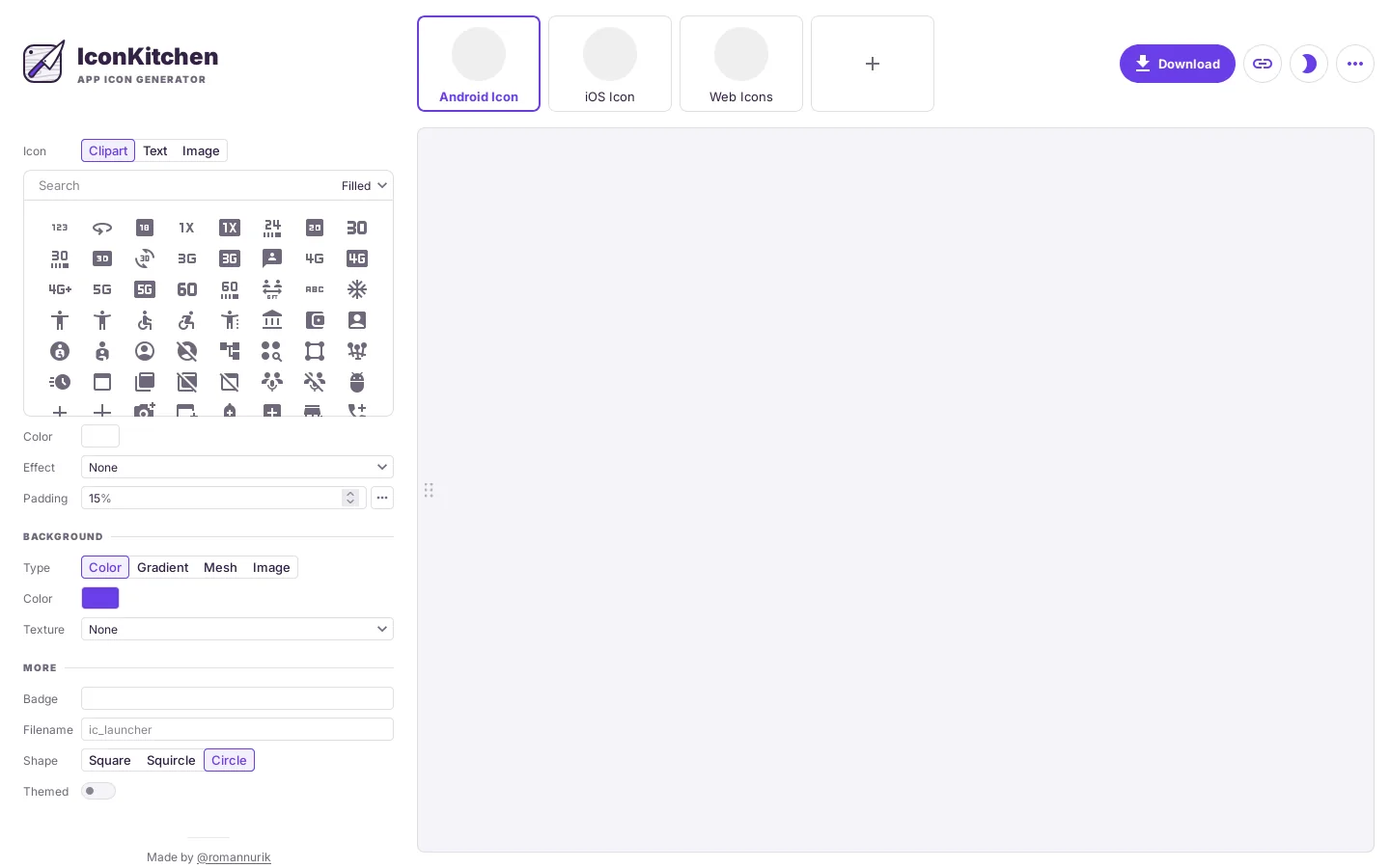 IconKitchen Homepage screenshot