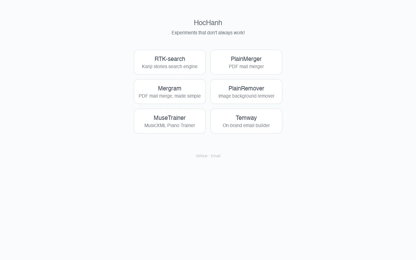 HocHanh Homepage screenshot