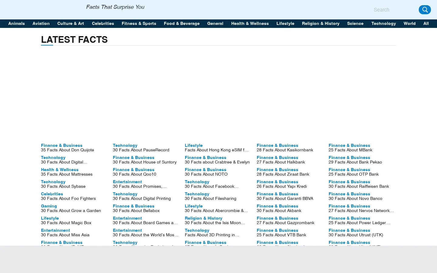 OhMyFacts Homepage screenshot