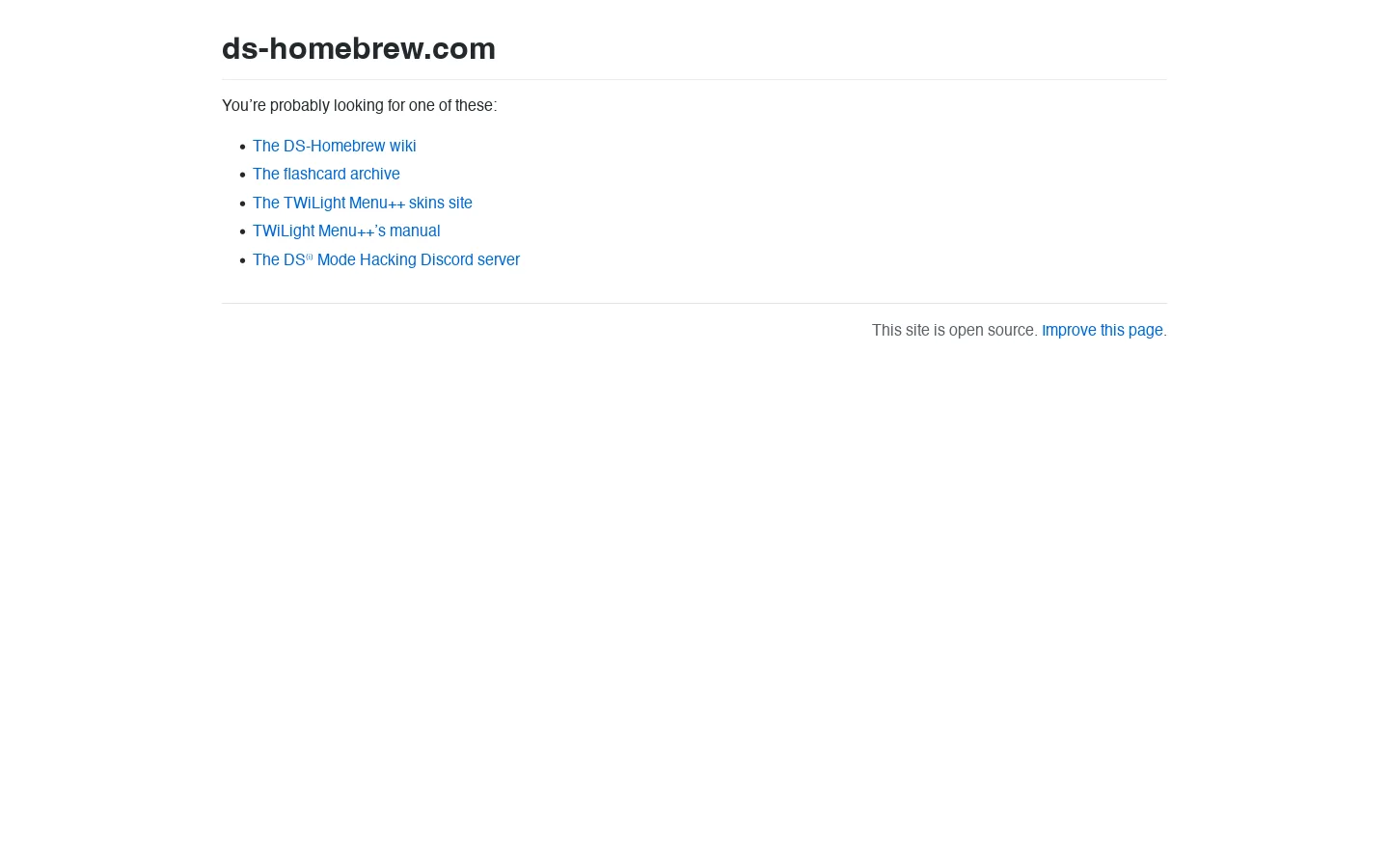 ds-homebrew.com Homepage screenshot