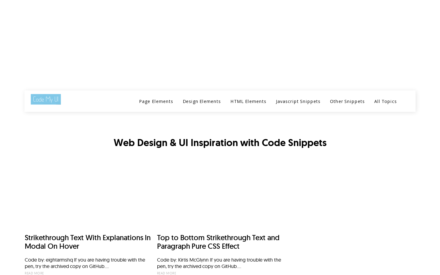 CodeMyUI Homepage screenshot